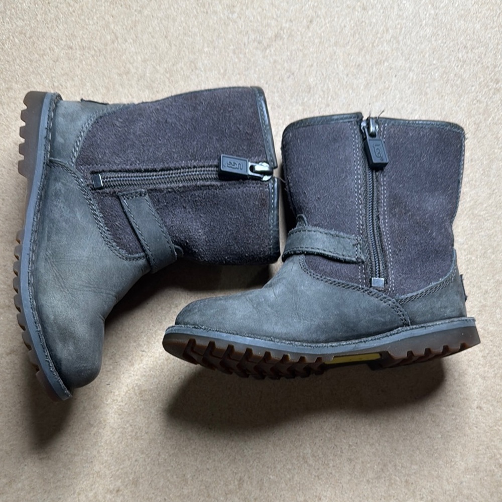 UGG Gray Moto Buckle Boot Toddler Girls Size 7 - Picture 5 of 12